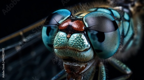 Macrophoto of Odonata (dragonfly). Generative AI