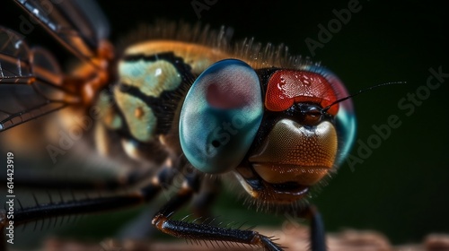 Macrophoto of Odonata (dragonfly). Generative AI © Kateryna Kordubailo