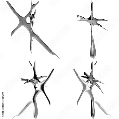 Minimalistic metallic render with a futuristic touch. Great for advertising materials