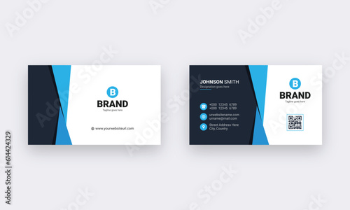 Professional business card design template. Abstract visiting card design template with blue color combination.
