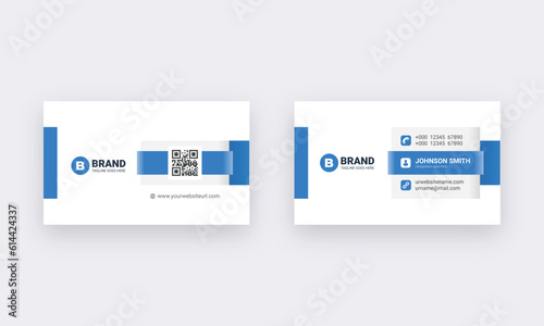 Professional business card design template. Abstract clean business card layout. (ID: 614424337)