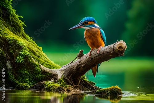 Canvas Print kingfisher on the branch