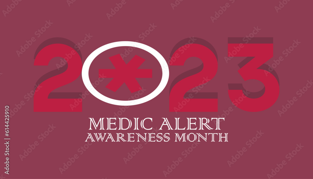 August is Medic Alert awareness month..banner, Holiday, poster, card and background design. Health awareness vector
