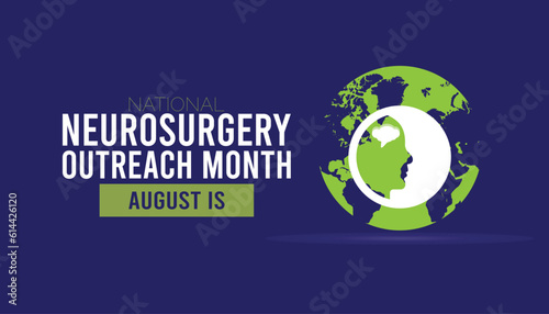 Vector illustration on the theme of Neurosurgery Outreach month observed each year during August. Health awareness vector.