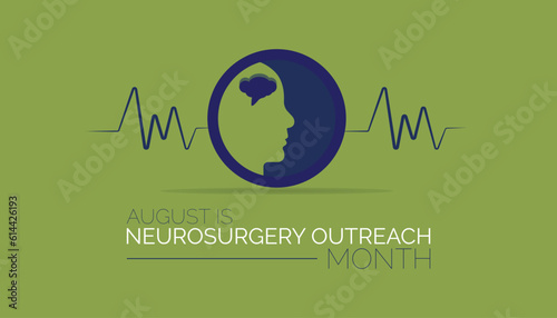 Vector illustration on the theme of Neurosurgery Outreach month observed each year during August. Health awareness vector.