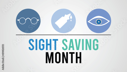 Sight Saving month is observed every year in August.banner, Holiday, poster, card and background design. Health awareness vector