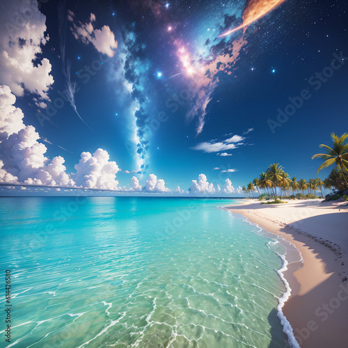 Praia paradisiaca futurista
generative IA photo