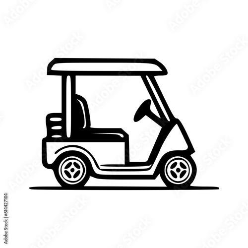 Golf cart black icon vector illustration