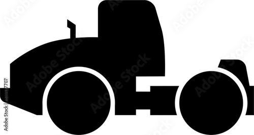 asphalt paving truck icon. Black car pictogram