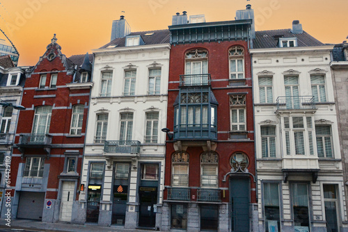 Street houses in Brussels, Belgium