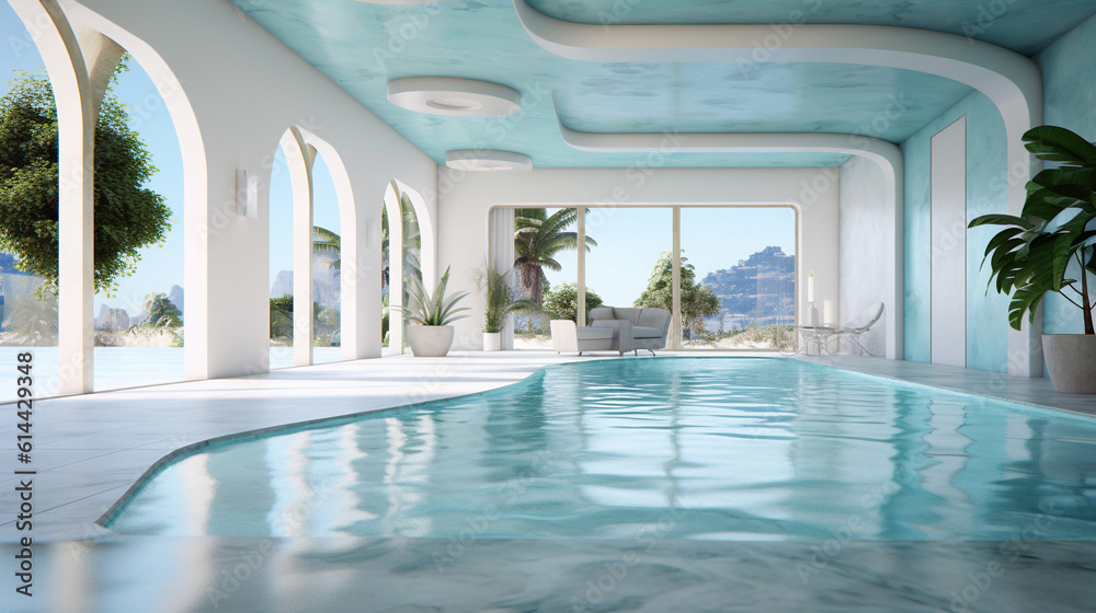 Fototapeta premium A house with a swimming pool