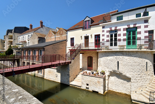France  Montargis. Cityscape with a canal. May 29  2023.