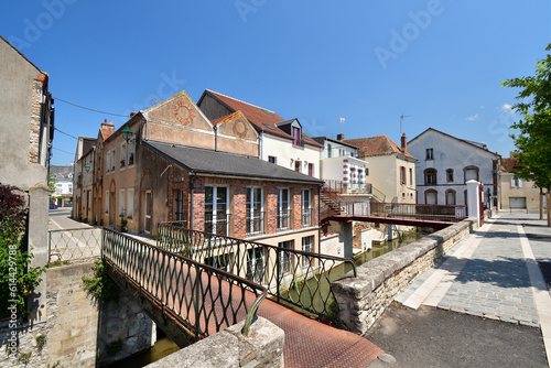 France, Montargis. Cityscape with a canal. May 29, 2023.