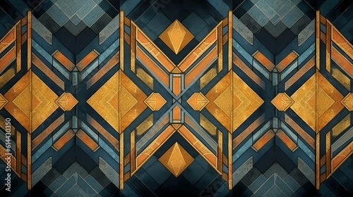 Background, Art deco geometric vintage pattern shape (Ai generated)