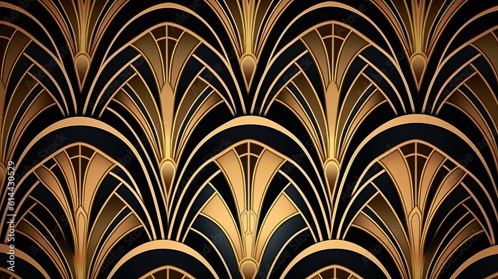 Background, Art deco pattern with wave shape (Ai generated) Background, Art deco pattern with wave shape (Ai generated)