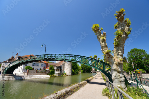 France, Montargis. Cityscape with a canal. May 29, 2023. © Nekobus
