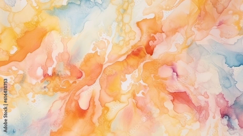 Abstract watercolor background, orange color (Ai generated)