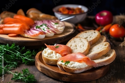 Bagel with cream cheese and smoked salmon (Ai generated)