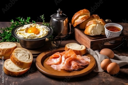 Bagel with cream cheese and smoked salmon (Ai generated)
