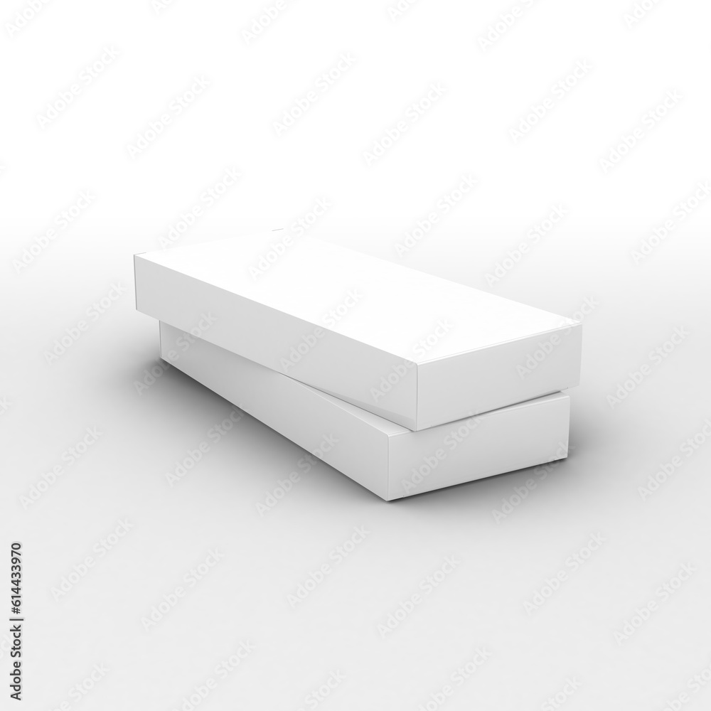 Long vertical narrow box, packaging template without design cover for product promoting . On transparent background Long vertical narrow box, packaging template without design cover for product promoting . On transparent background