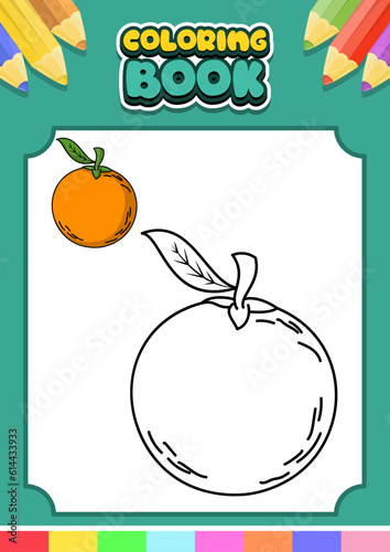 coloring book for kids orange photo