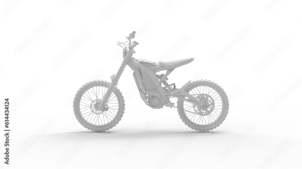 Fototapeta premium 3D rendering of an electric motorcycle isolated on empty space background.