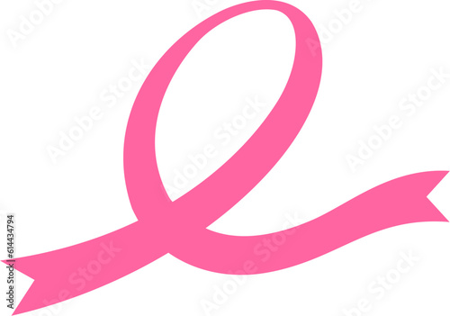 Pink ribbon icon design. Breast cancer awareness month. Vector illustration.