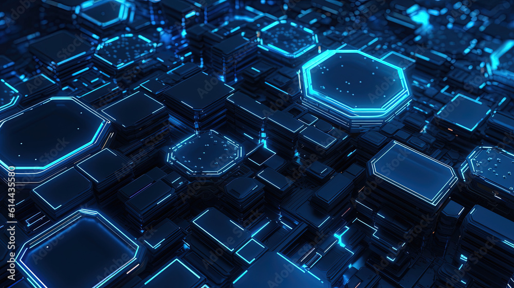 Obraz premium Blue electronic background