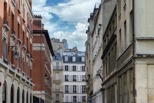 Paris, beautiful buildings, in the Marais, in the historic center 
