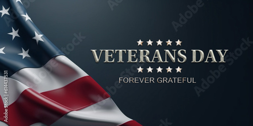 Veterans Day Concept with USA flag on dark background