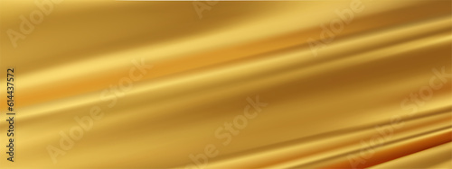 Abstract golden silk vector background. Luxury cloth or liquid wave. Abstract or gold fabric texture background. Gold Cloth soft wave. Creases of satin, silk, and Smooth elegant cotton.