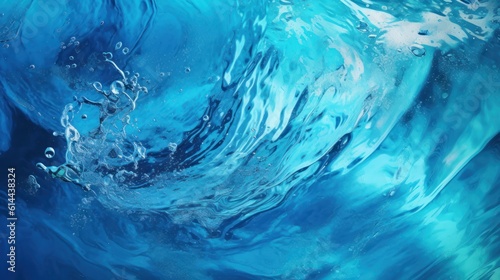 Abstract summer banner background. Top view of water waves in sunlight with copy space.