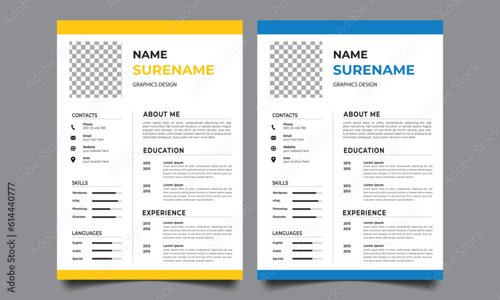 Professional CV resume template design Professional CV resume template design