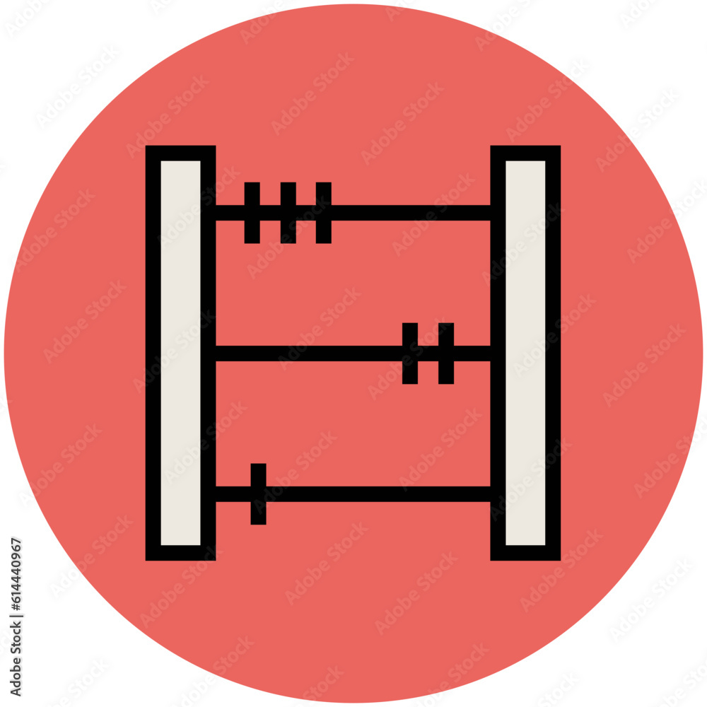 Pencil and scale, flat rounded icon of stationery Pencil and scale, flat rounded icon of stationery