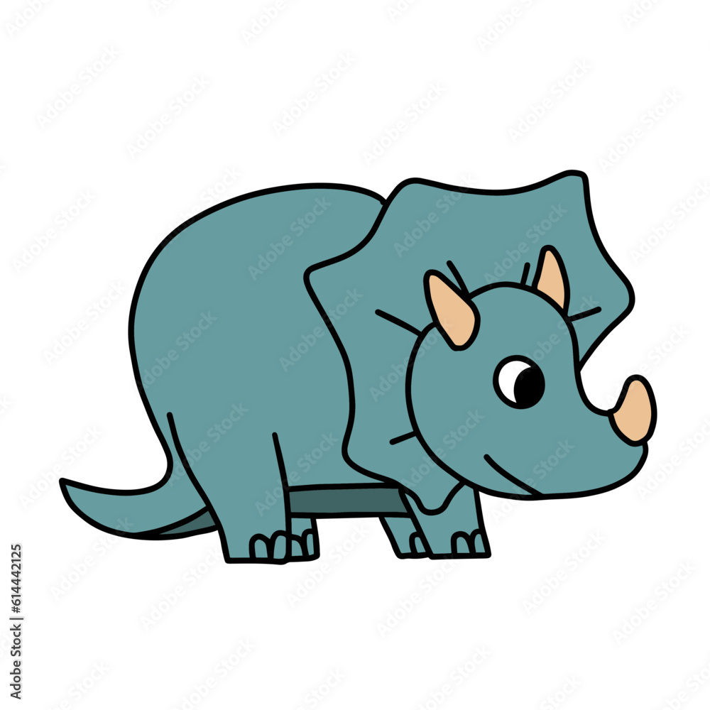 Cute Triceratops Illustration