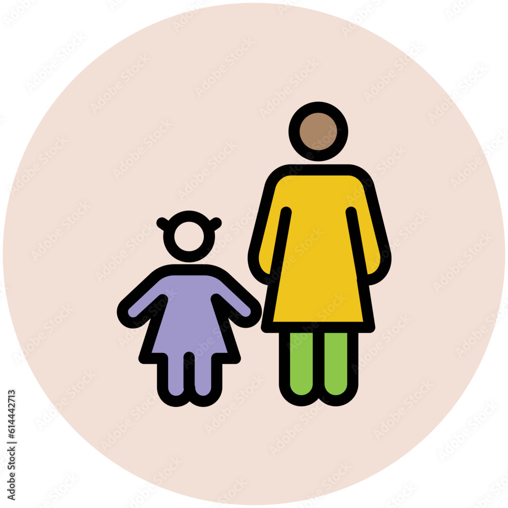 A trendy flat icon of family A trendy flat icon of family