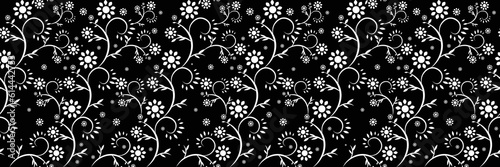 Design leaves and flowers like mesh.multi colored decorated hand drawn rendered traced embraided ornamental all over base background.Seamless floral pattern,line art,black and white pattern.Vector 