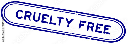 Grunge blue cruelty free word rubber seal stamp on white background