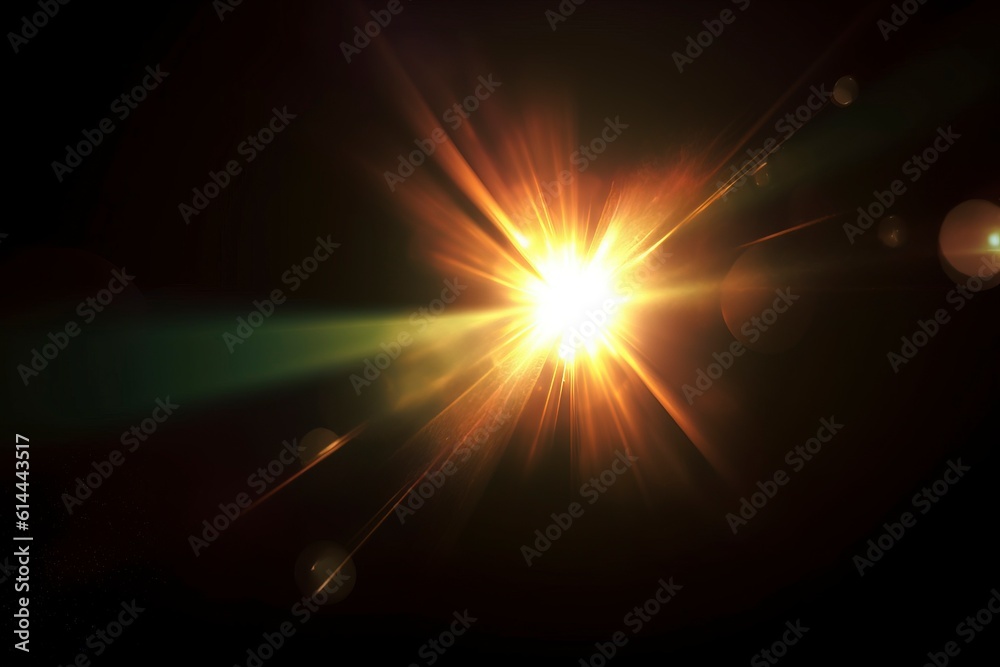 Light flare Glowing light explodes Light effect ray shining sun