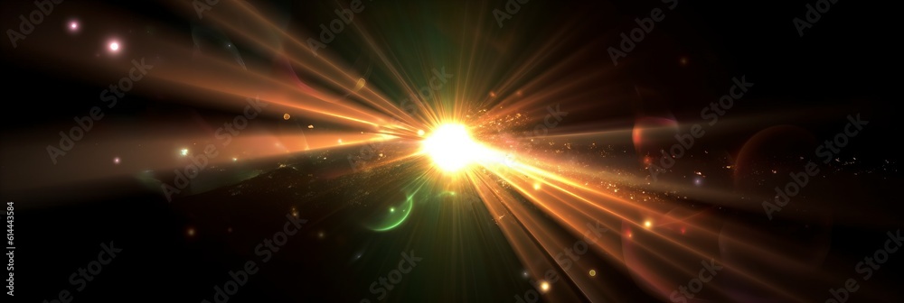 Fototapeta premium Light flare Glowing light explodes Light effect ray shining sun