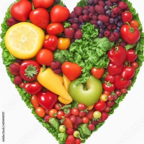 heart made of fruits and vegetables