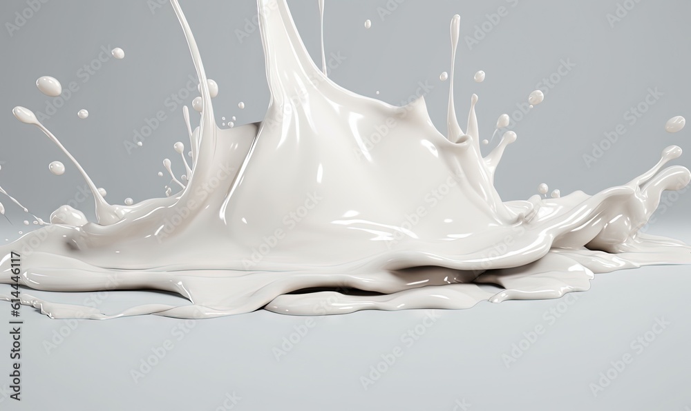 a white liquid splashing on top of a gray surface with a gray back ground and a light gray back ground with a gray background. generative ai a white liquid splashing on top of a gray surface with a gray back ground and a light gray back ground with a gray background. generative ai