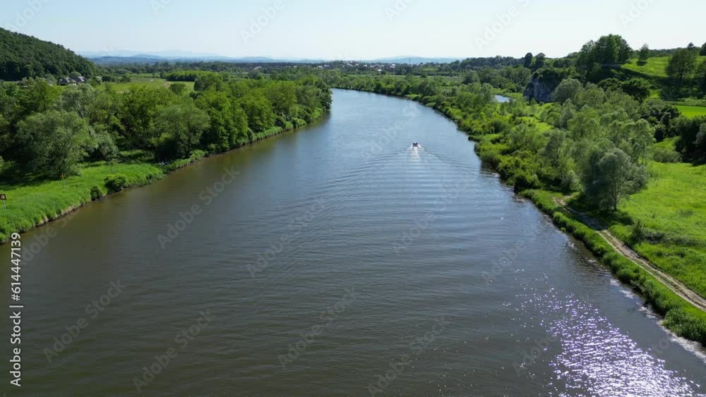 Wide river with the forest aside Wide river with the forest aside
