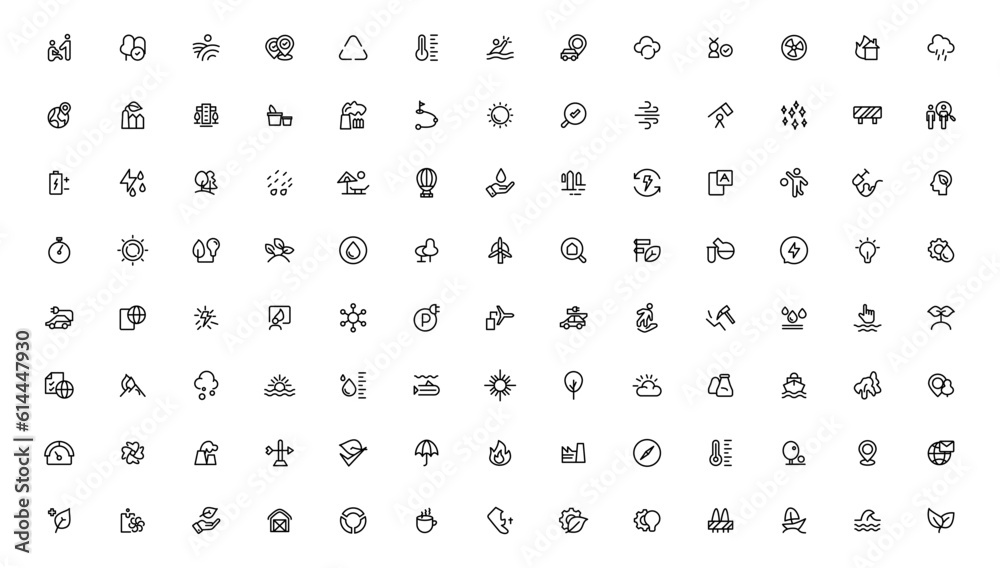 Ecology icons set. Nature icon. Eco green icons.Outline icon .