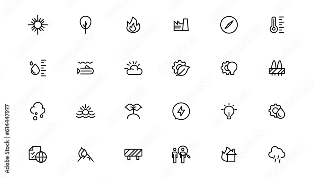Ecology icons set. Nature icon. Eco green icons.Outline icon . Ecology icons set. Nature icon. Eco green icons.Outline icon .