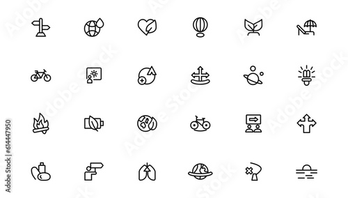 Ecology icons set. Nature icon. Eco green icons.Outline icon .
