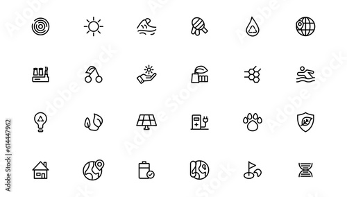Ecology icons set. Nature icon. Eco green icons.Outline icon .