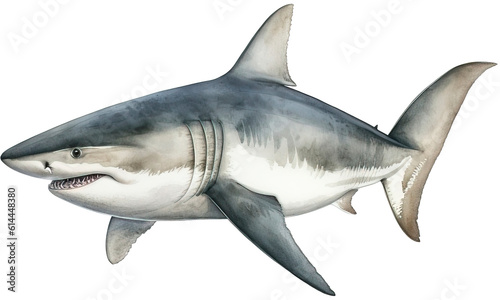 Watercolor shark transparent background