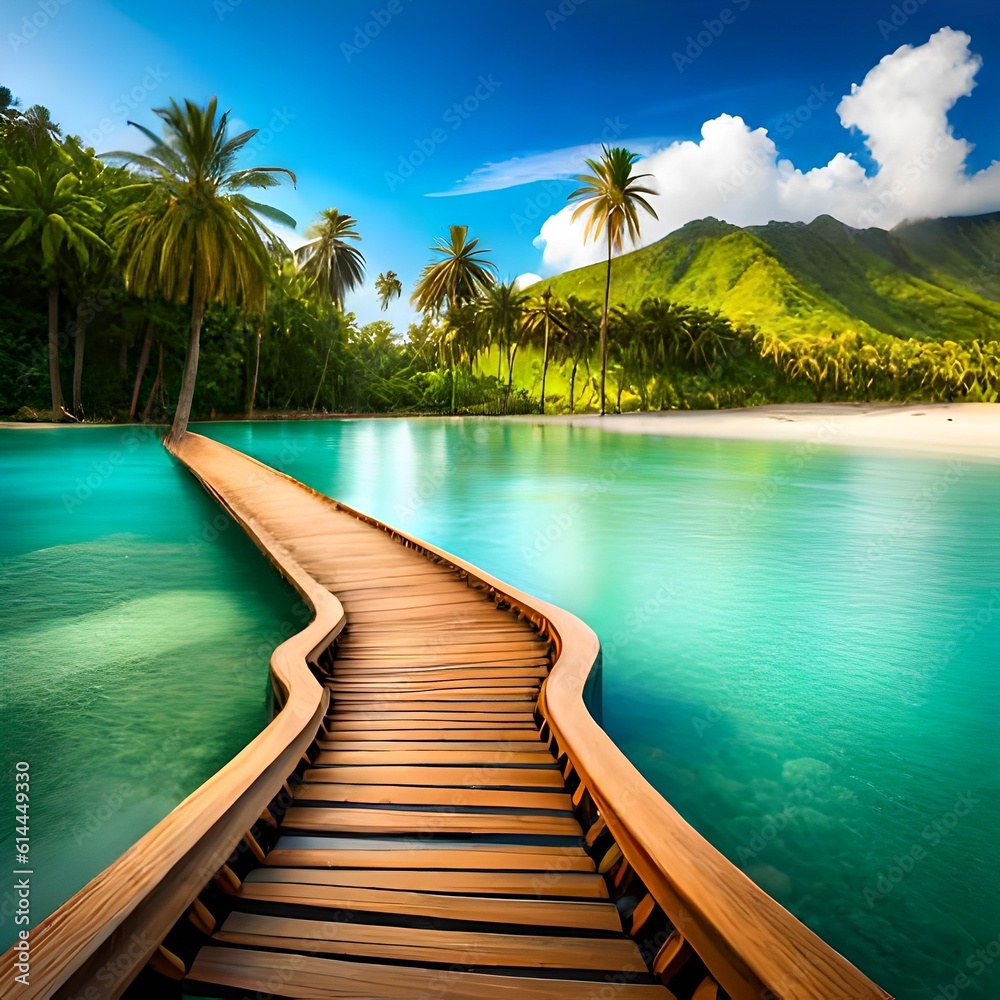 pool in tropical paradise