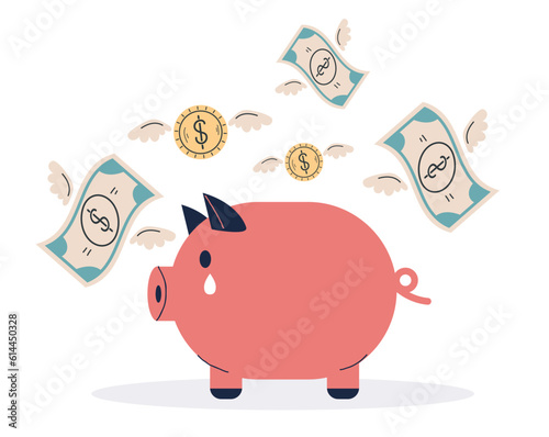 Drop financial crisis stock investment business bankruptcy budget concept. Vector design graphic illustration